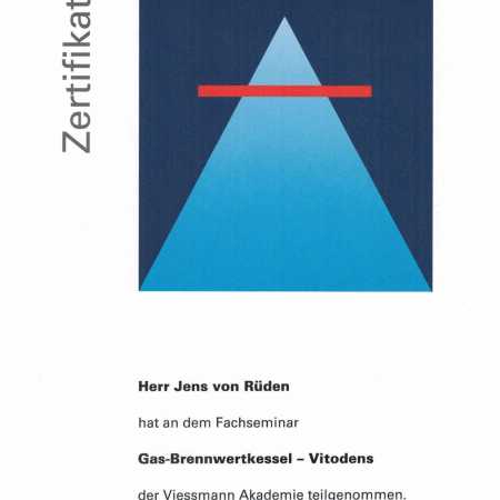Jens von Rüden - Zertifikat